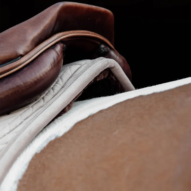 Kentucky Skin Friendly Velvet Jumping Saddlecloth - Beige-6