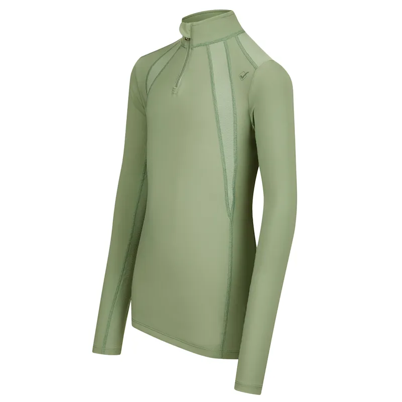 LeMieux Young Rider Mia Mesh Junior Long Sleeve Base Layer - Thyme-4