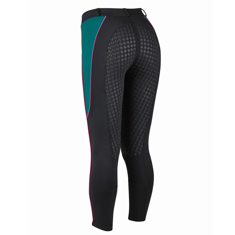 Dublin Performance Flex Zone Full Seat Riding Tights Black/Lake