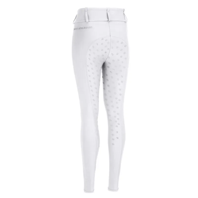 Pikeur 9105 Full Grip Junior Girls Competition Riding Tights - White-1