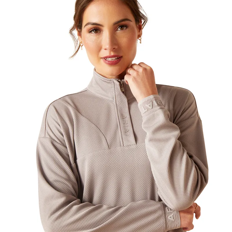 Ariat Breathe 1/2 Zip Ladies Sweatshirt - Zinc-2
