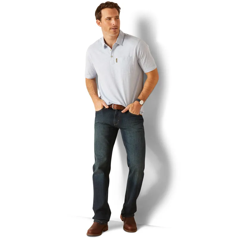 Ariat Country Chorley Mens Polo Shirt - Chambray Blue-1