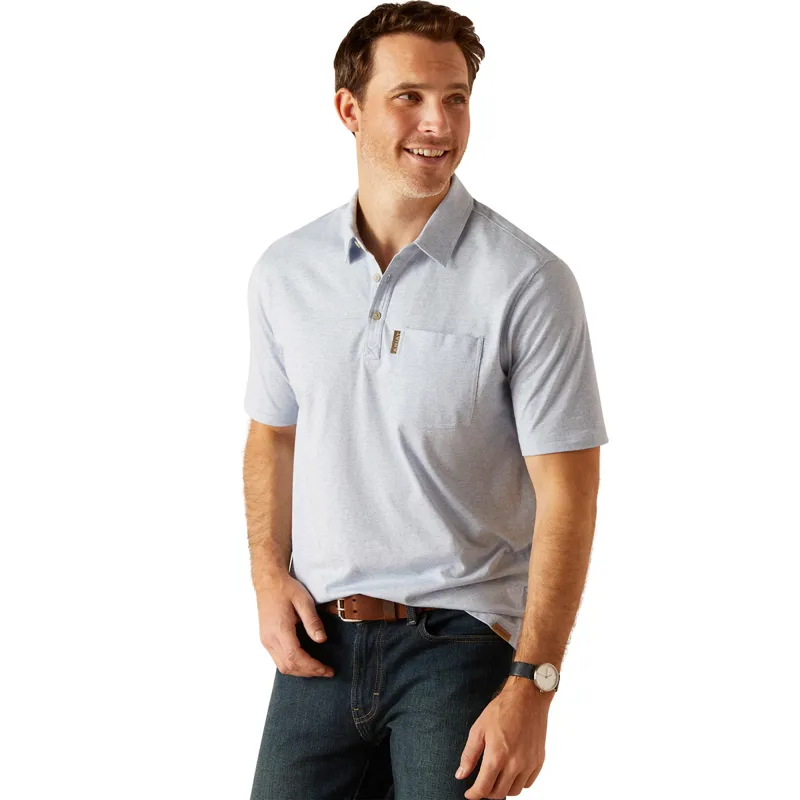 Ariat Country Chorley Mens Polo Shirt - Chambray Blue
