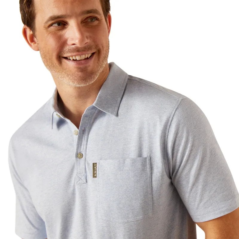 Ariat Country Chorley Mens Polo Shirt - Chambray Blue-2
