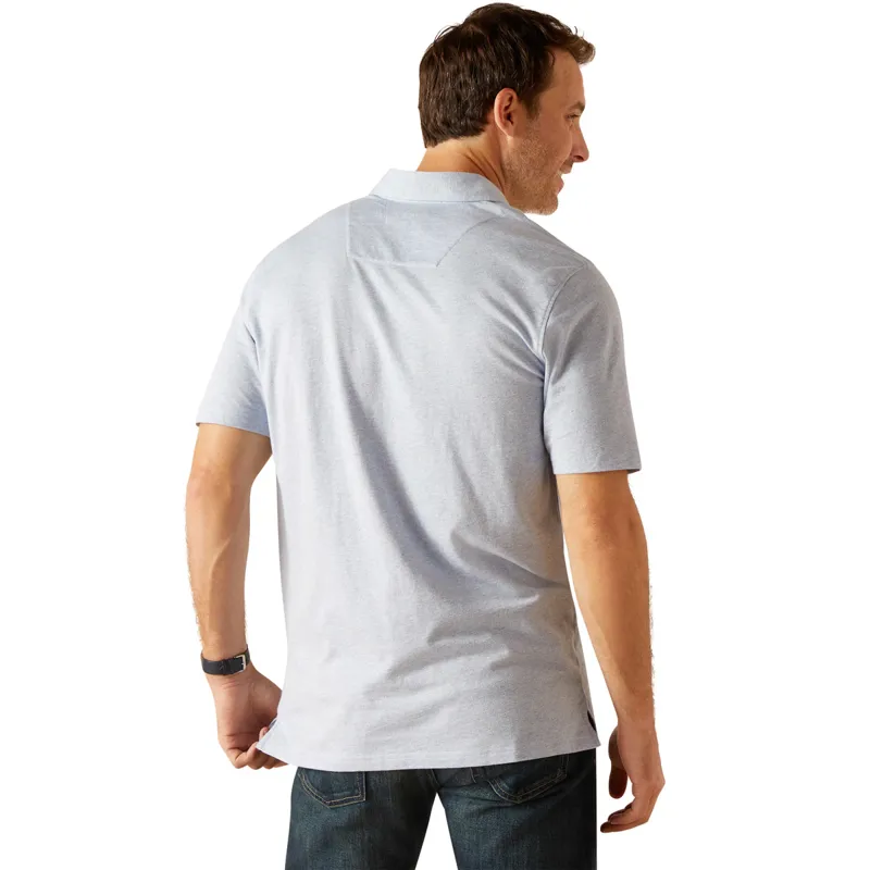 Ariat Country Chorley Mens Polo Shirt - Chambray Blue-3