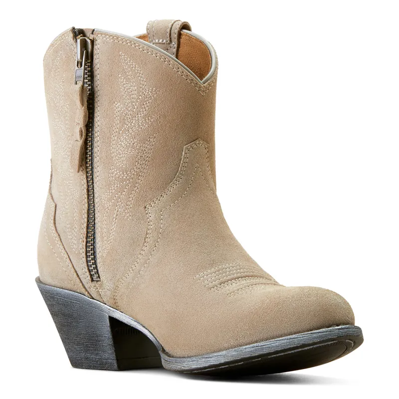 Ariat Harlan Ladies Short Western Boots - Granite Grey Suede-1