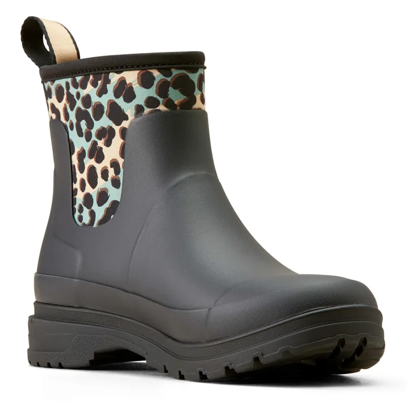 Ariat Kelmarsh Shortie Ladies Short Wellies - Black/Leopard Camo-7