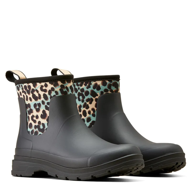 Ariat Kelmarsh Shortie Ladies Short Wellies - Black/Leopard Camo-8