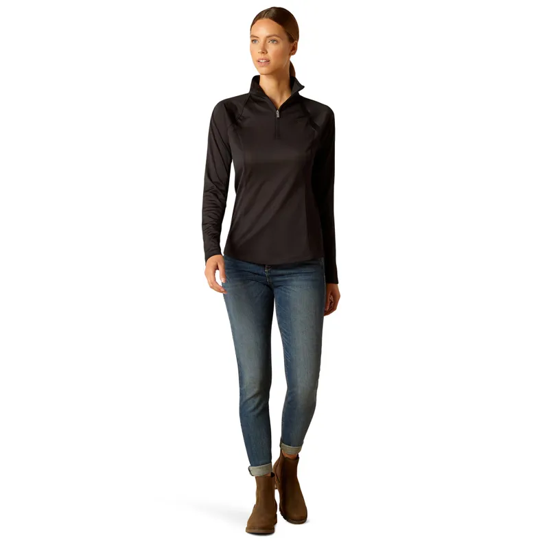 Ariat Sunstopper 3.0 Ladies Base Layer Top - Black-4