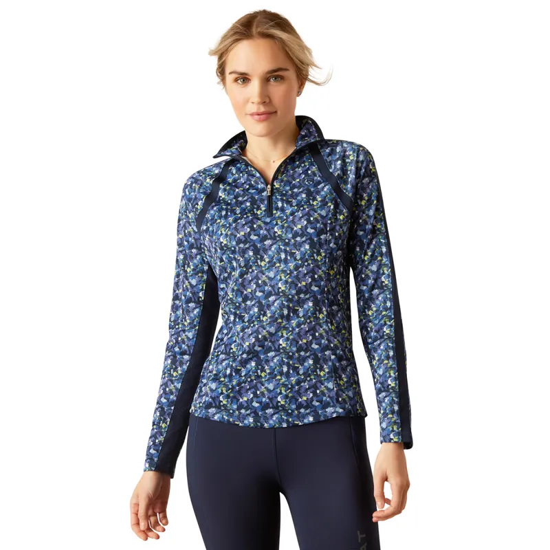 Ariat Sunstopper 3.0 Ladies Base Layer Top - Blue Scribble