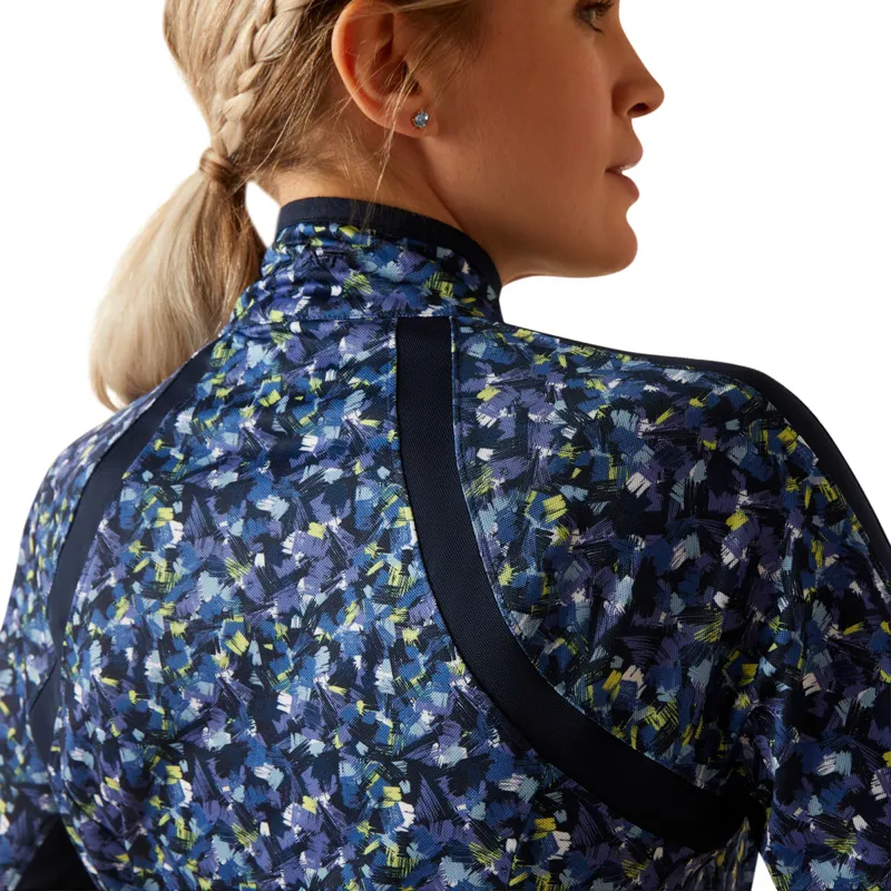 Ariat Sunstopper 3.0 Ladies Base Layer Top - Blue Scribble-3