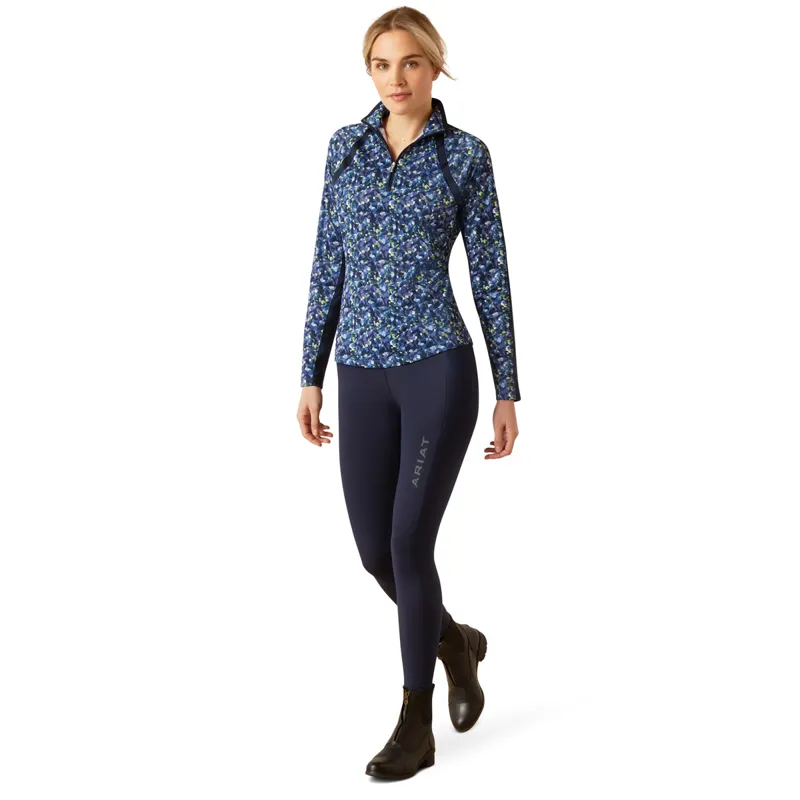 Ariat Sunstopper 3.0 Ladies Base Layer Top - Blue Scribble-4