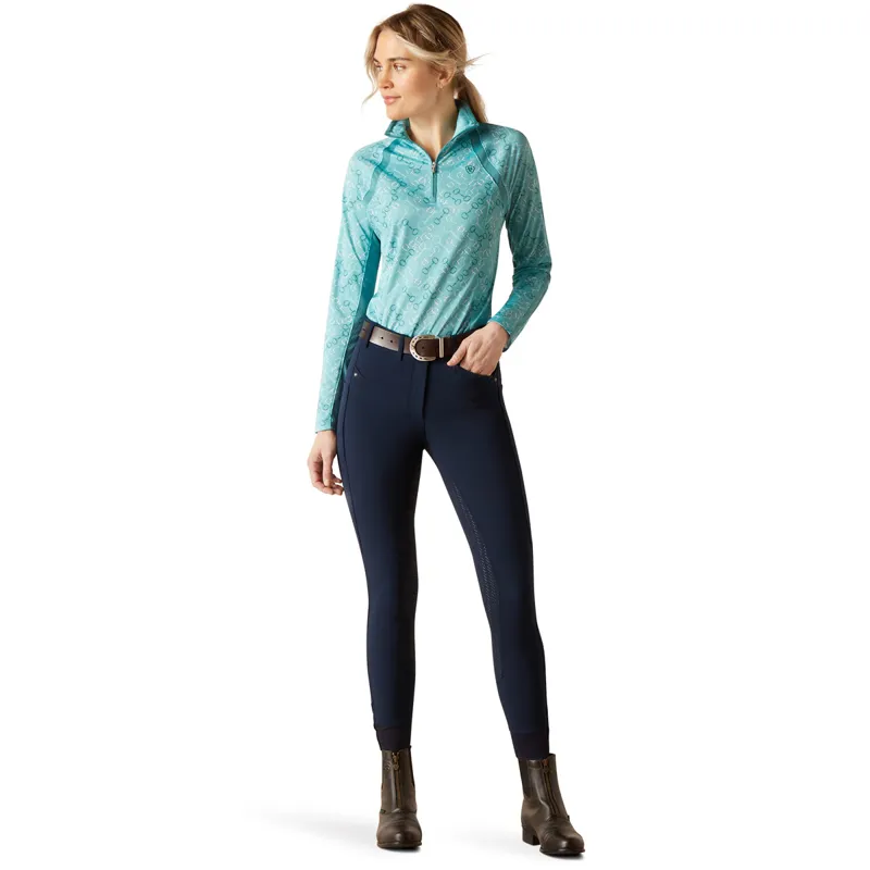 Ariat Sunstopper 3.0 Ladies Base Layer Top - Marine Blue Bit-4