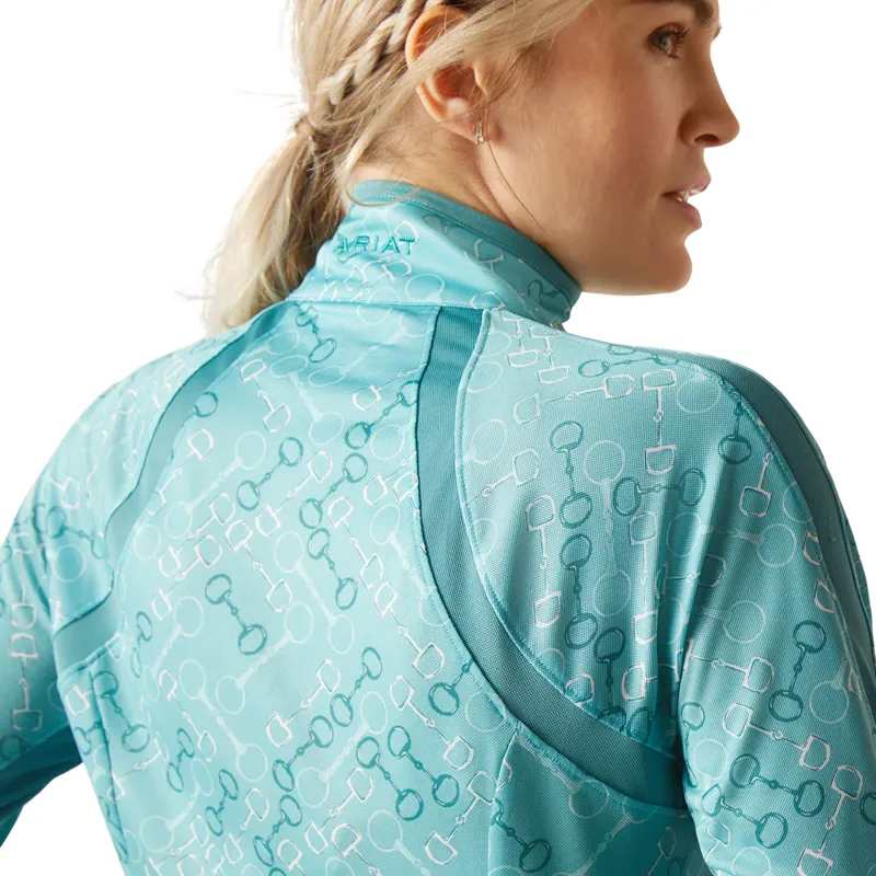 Ariat Sunstopper 3.0 Ladies Base Layer Top - Marine Blue Bit-3