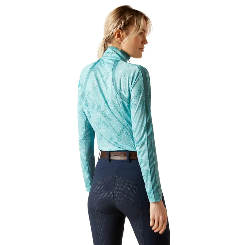 Ariat Sunstopper 3.0 Ladies Base Layer Top - Marine Blue Bit-1