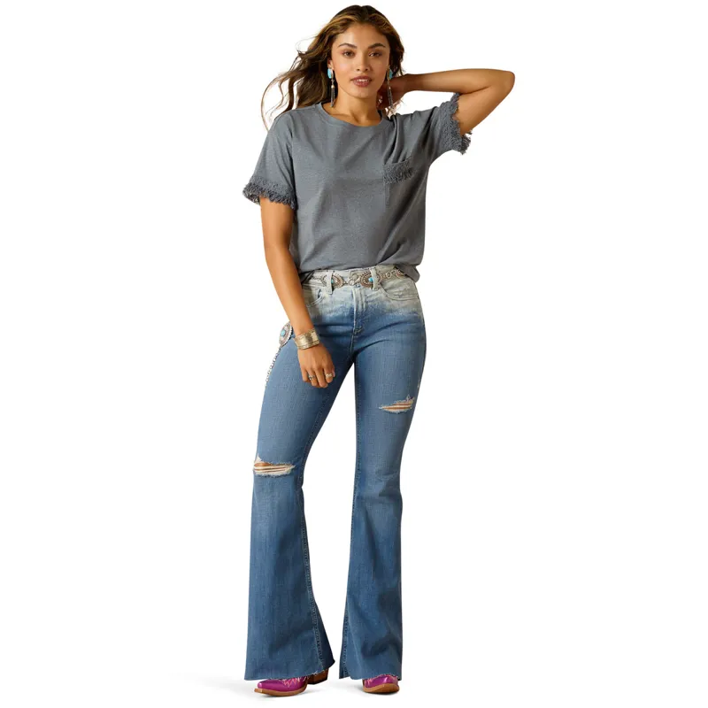 Ariat Tassel Top Ladies Tee - Slipstream Heather-1