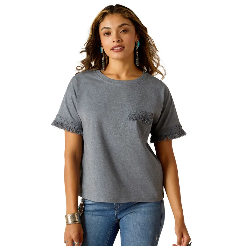 Ariat Tassel Top Ladies Tee - Slipstream Heather