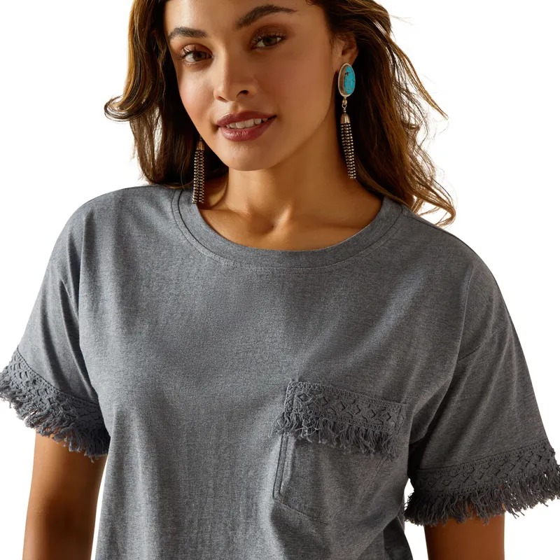 Ariat Tassel Top Ladies Tee - Slipstream Heather-2