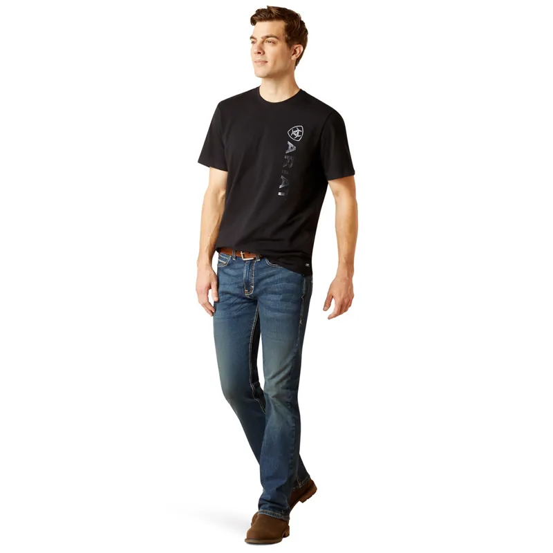 Ariat Vertical Logo Mens Tee - Black-3