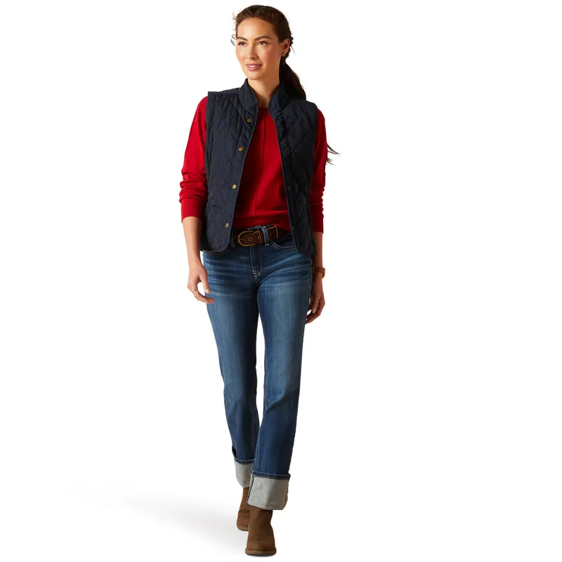 Ariat Country Woodside Ladies Quilted Gilet - Navy-1