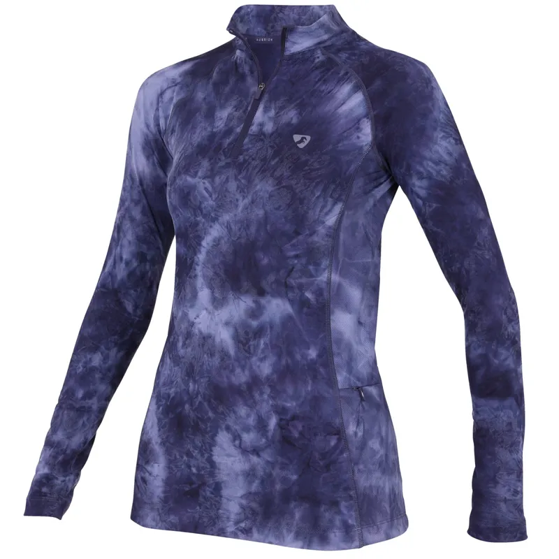 Aubrion Revive Long Sleeve Ladies Base Layer - Navy Tie Dye