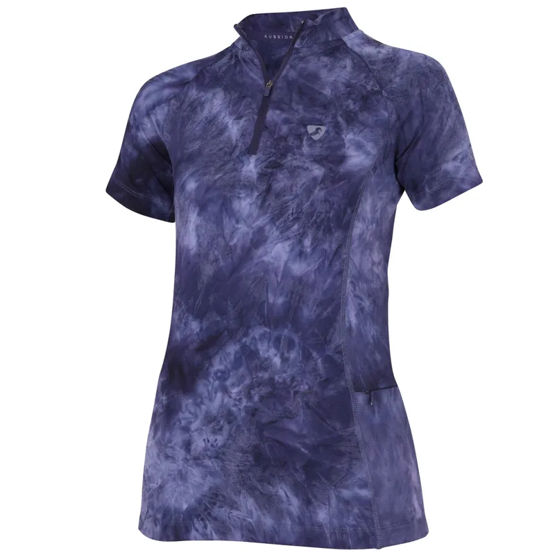 Aubrion Revive Short Sleeve Ladies Base Layer - Navy Tie Dye