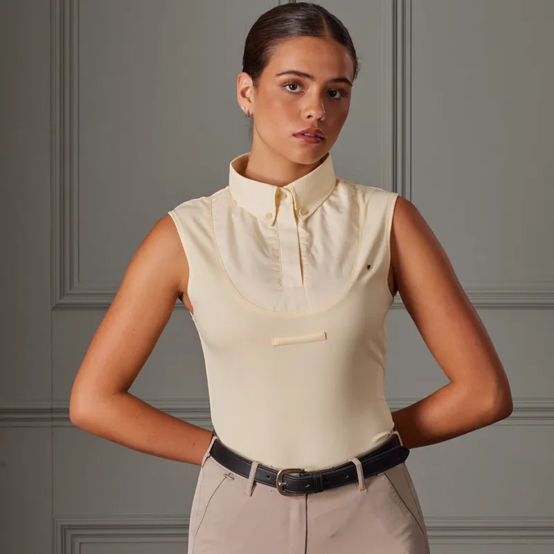 Aubrion Sleeveless Ladies Tie Show Shirt - Yellow-1