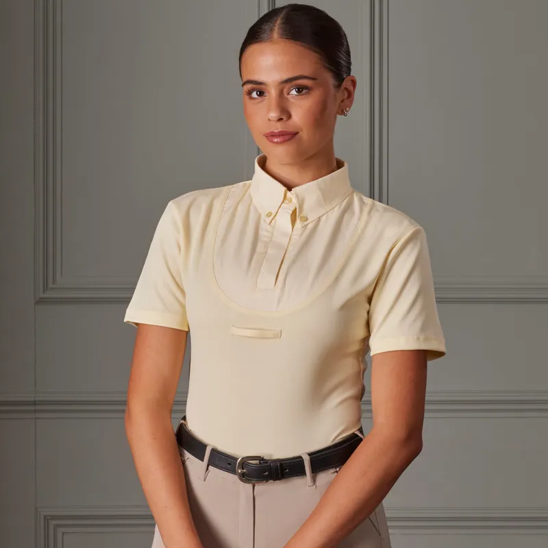 Aubrion Short Sleeve Ladies Tie Show Shirt - Yellow-1