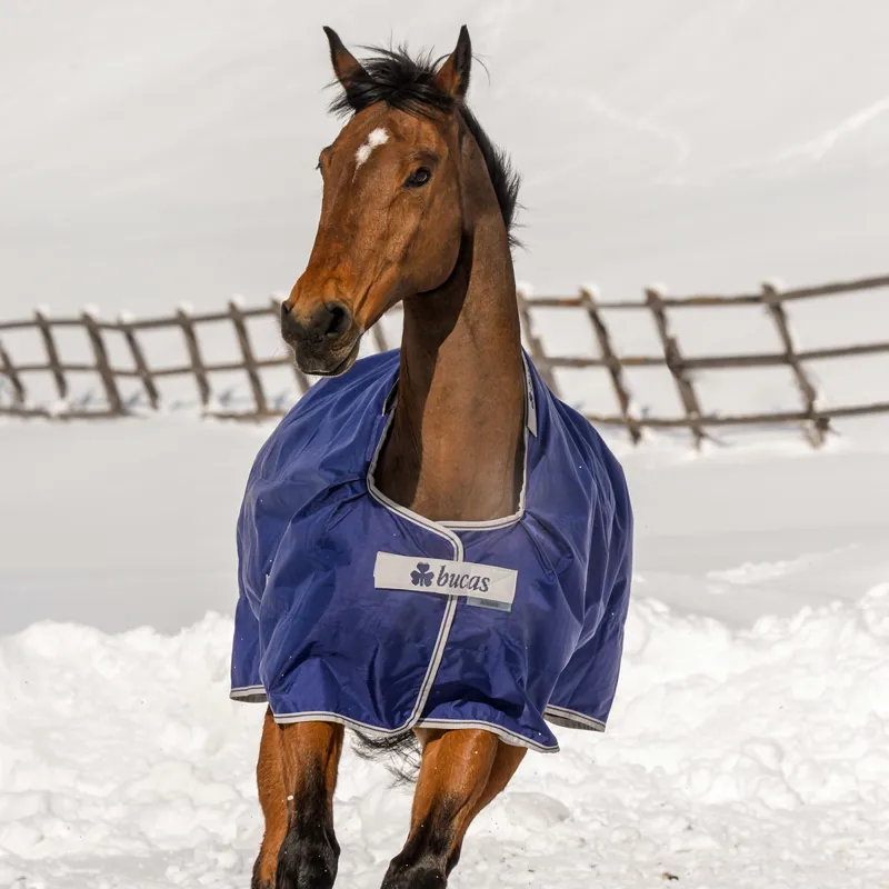 Bucas Atlantic 200g Standard Neck Turnout Rug - Navy/Silver-4