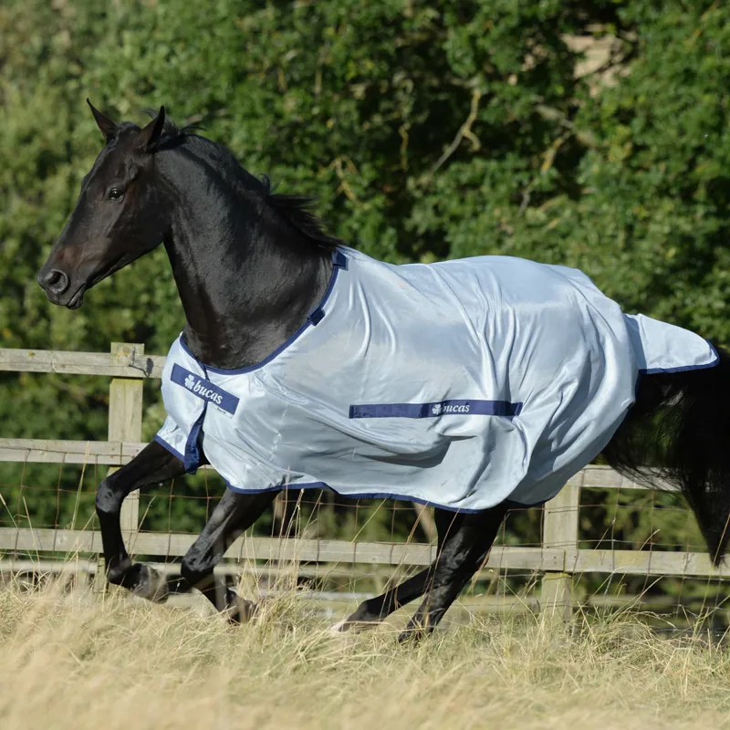 Bucas Buzz-Off Classic Standard Neck Fly Rug - Silver/Blue