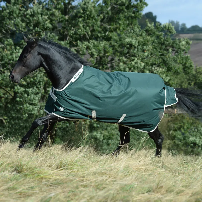 Bucas Green-Line 100g Standard Neck Turnout Rug - Green/Cream-2
