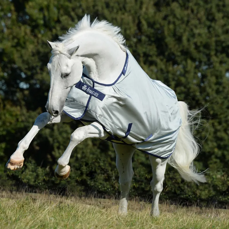 Bucas Power 0g Standard Neck Turnout Rug - Silver-2