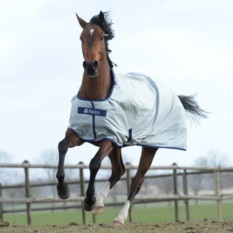 Bucas Power 0g Standard Neck Turnout Rug - Silver-3