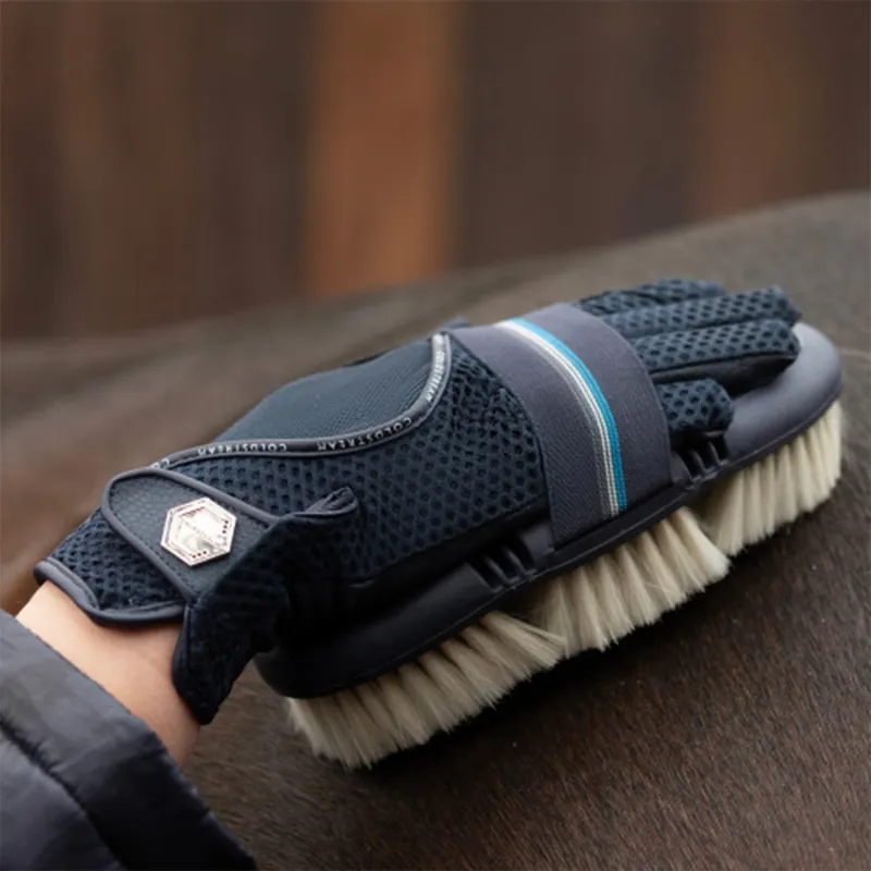 Coldstream Birkhill Bend Goat Hair Body Brush - Navy-2