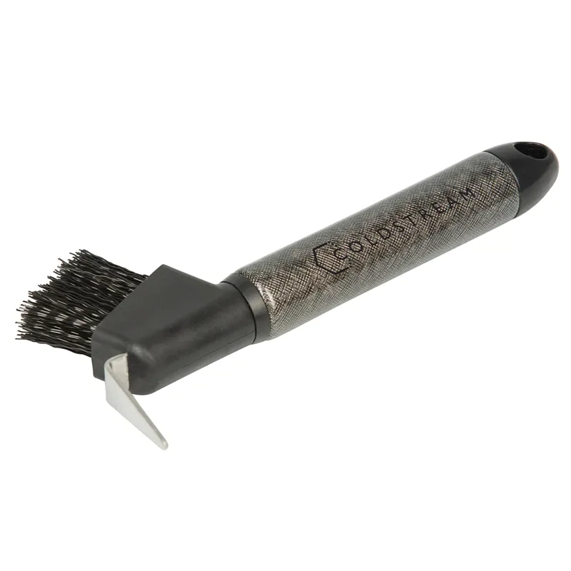 Coldstream Shine Hoof Pick/Brush - Black/Silver