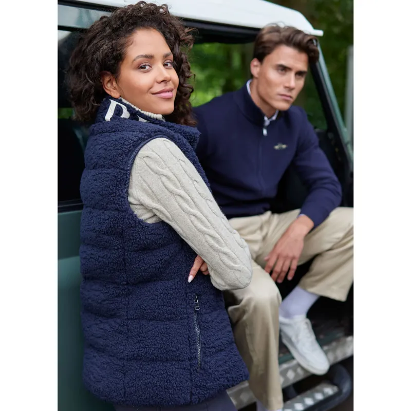 HV Polo Dayla Ladies Teddy Fleece Gilet - Navy-3