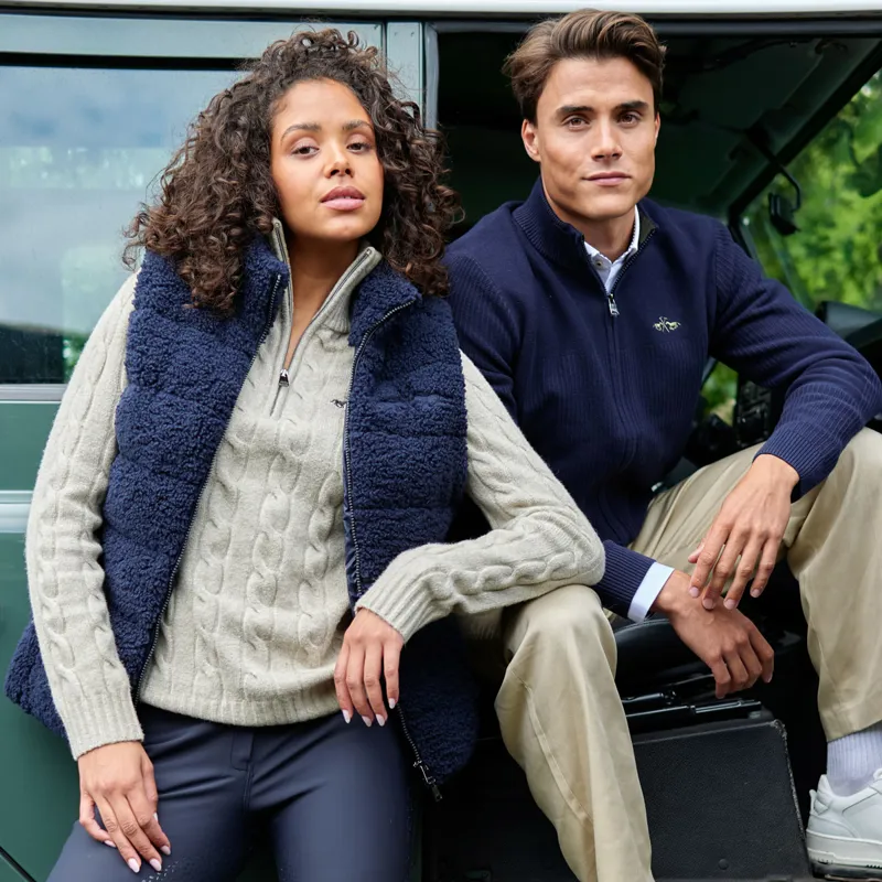 HV Polo Dayla Ladies Teddy Fleece Gilet - Navy-4