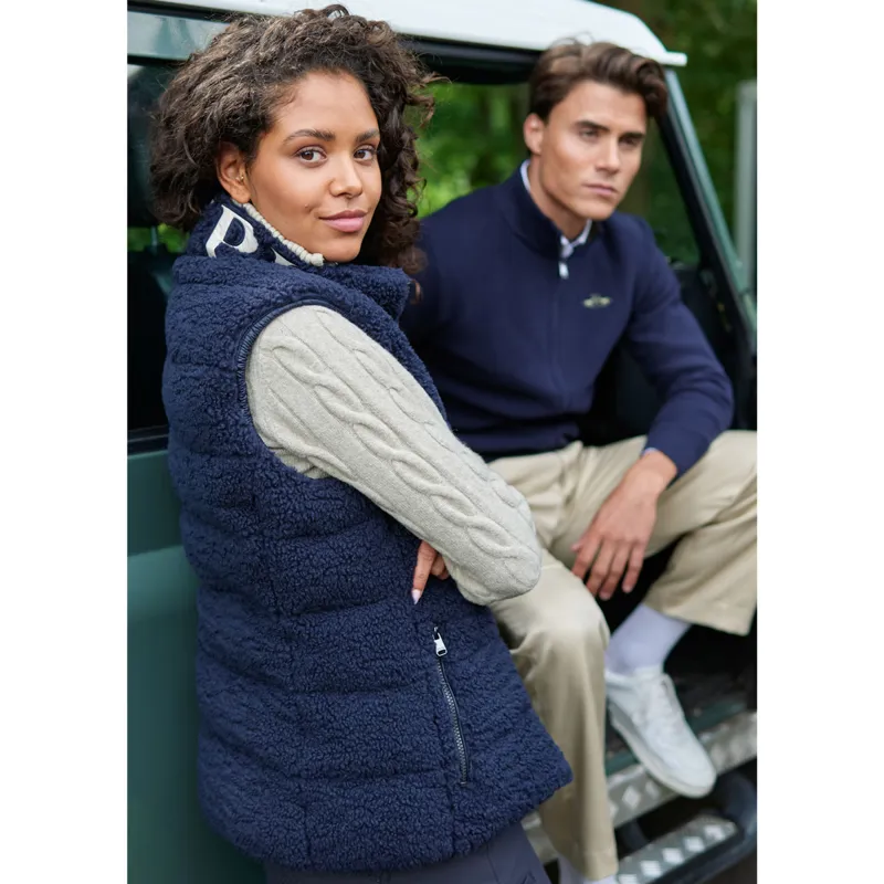 HV Polo Dayla Ladies Teddy Fleece Gilet - Navy-5
