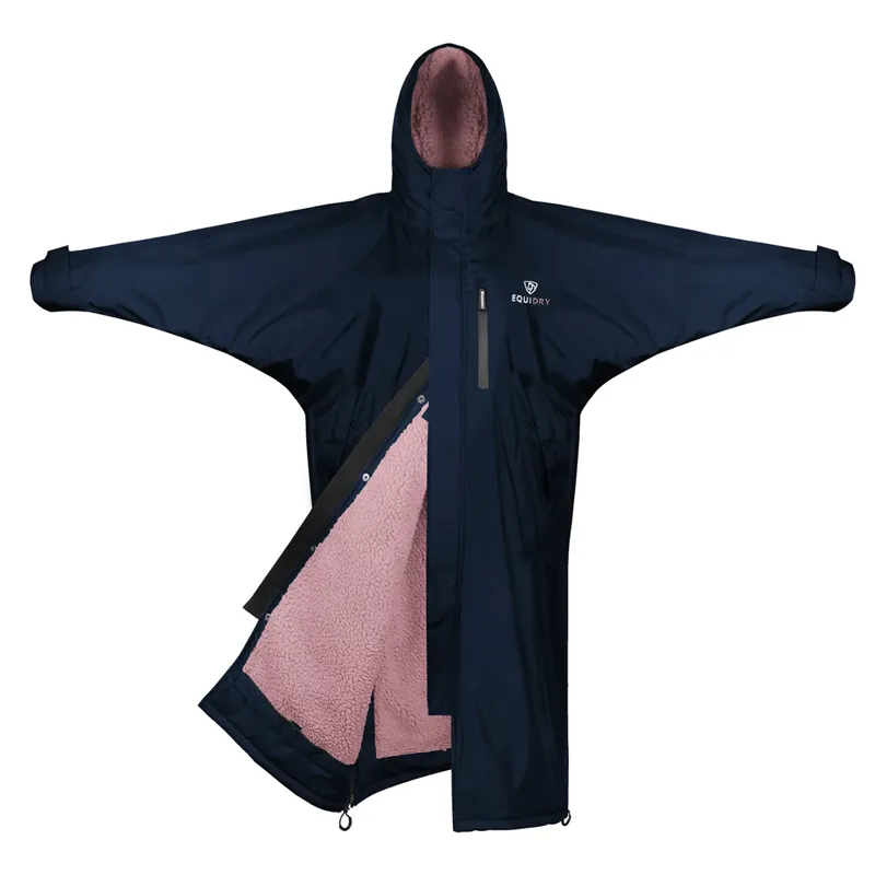 EQUIDRY Evolution Thick Fleece Lined Junior Jacket - Navy/Pale Pink-1