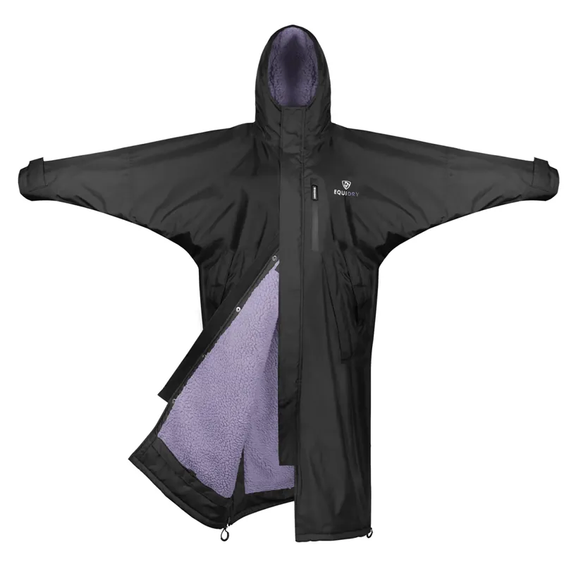 EQUIDRY Evolution Thick Fleece Lined Waterproof Jacket - Black/Lilac-1