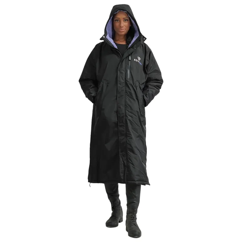 EQUIDRY Evolution Thick Fleece Lined Waterproof Jacket - Black/Lilac-6