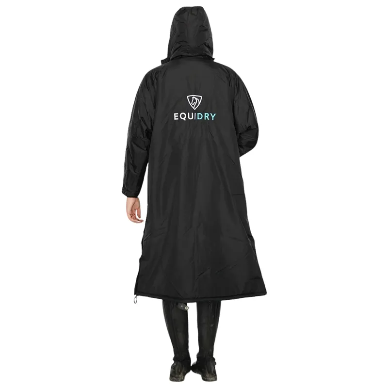 EQUIDRY Evolution Thick Fleece Lined Waterproof Jacket - Black/Turquoise-3