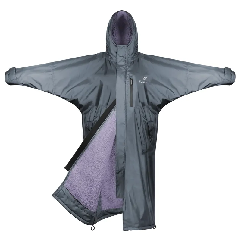 EQUIDRY Evolution Thick Fleece Lined Junior Jacket - Charcoal/Lilac-2