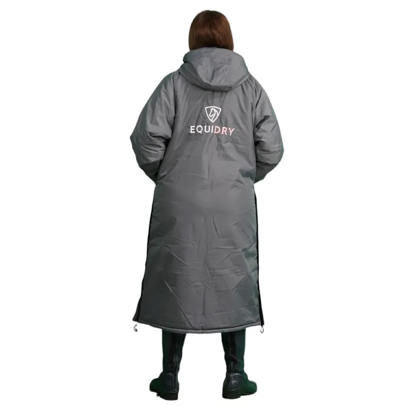 EQUIDRY Evolution Thick Fleece Lined Waterproof Jacket - Charcoal/Pink-3