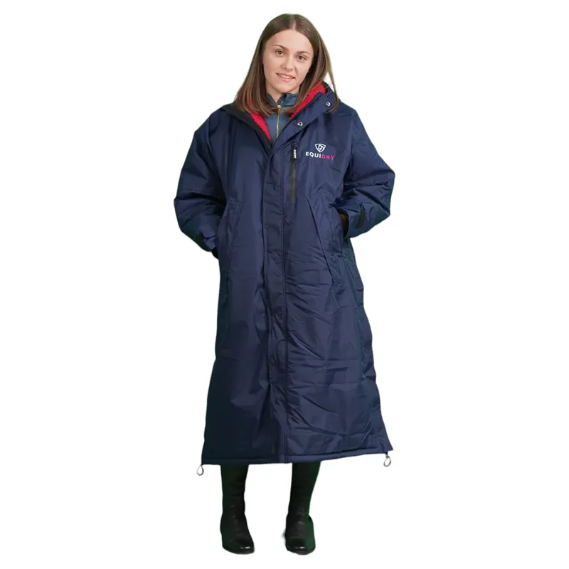 EQUIDRY Evolution Thick Fleece Lined Waterproof Jacket - Navy/Raspberry-6