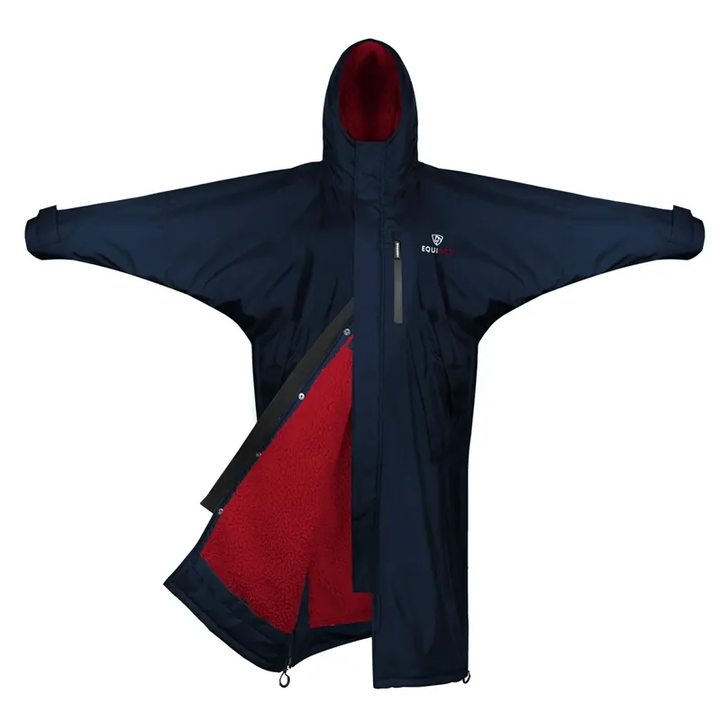EQUIDRY Evolution Thick Fleece Lined Junior Jacket - Navy/Raspberry