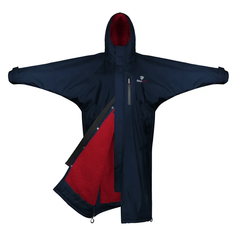 EQUIDRY Evolution Thick Fleece Lined Waterproof Jacket - Navy/Raspberry-1