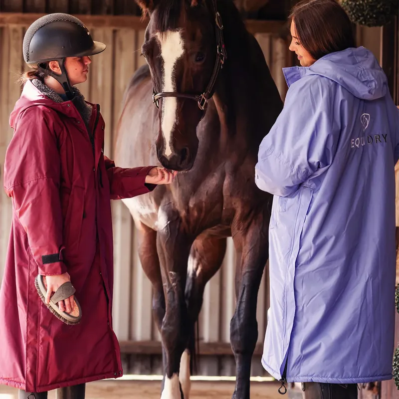 EQUIDRY Evolution Thick Fleece Lined Waterproof Jacket - Plum/Grey-5