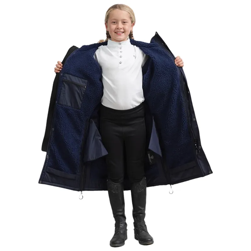 EQUIDRY Evolution Thick Fleece Lined Junior Jacket - Dark Navy/Navy-3