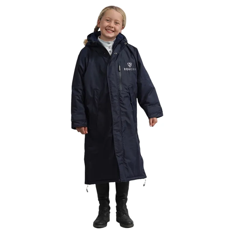 EQUIDRY Evolution Thick Fleece Lined Junior Jacket - Dark Navy/Navy-2
